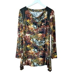 Linea Domani Floral Tunic Top Women Sz M